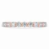 Round Lab Created Diamond Semi-Eternity Wedding Band Ring in Rose Gold (MVSXB1063-R)