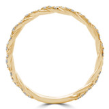 Round Lab Created Diamond Semi-Eternity Wedding Band Ring in Yellow Gold (MVSXB1064-Y)