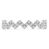 Round Lab Created Diamond Zigzag Eternity Wedding Band Ring in White Gold (MVSXB1065-W)