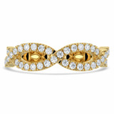 Round Lab Created Diamond Open Infinity Semi-Eternity Wedding Band Ring in Yellow Gold (MVSXB1067-Y)