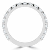 Round Lab Created Diamond 3/4 Way Semi-Eternity Wedding Band Ring in White Gold (MVSXB1072-W)