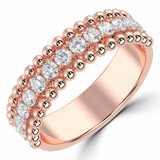 Round Lab Created Diamond Semi-Eternity Wedding Band Ring in Rose Gold (MVSXB1076-R)