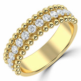 Round Lab Created Diamond Semi-Eternity Wedding Band Ring in Yellow Gold (MVSXB1076-Y)