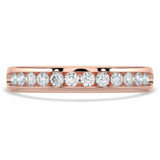 Round Lab Created Diamond Channel Set Semi-Eternity Wedding Band Ring in Rose Gold (MVSXB1081-R)