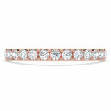 Round Lab Created Diamond 3/4 Way Semi-Eternity Wedding Band Ring in Rose Gold (MVSXB1082-R)