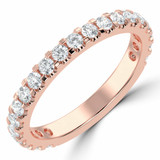Round Lab Created Diamond 3/4 Way Semi-Eternity Wedding Band Ring in Rose Gold (MVSXB1082-R)