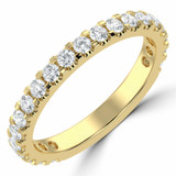Round Lab Created Diamond 3/4 Way Semi-Eternity Wedding Band Ring in Yellow Gold (MVSXB1082-Y)