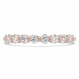 Round Lab Created Diamond 3/4 Way Shared-prong Semi-Eternity Wedding Band Ring in Rose Gold (MVSXB1084-R)