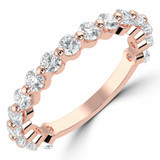 Round Lab Created Diamond 3/4 Way Shared-prong Semi-Eternity Wedding Band Ring in Rose Gold (MVSXB1084-R)