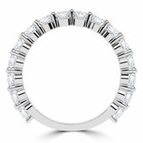 Round Lab Created Diamond 3/4 Way Shared-prong Semi-Eternity Wedding Band Ring in White Gold (MVSXB1084-W)