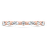 Marquise Lab Created Diamond 3/4 Way Semi-Eternity Wedding Band Ring in Rose Gold with Alternating Marquise and Round Diamonds (MVSXB1086-R)