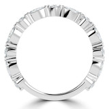 Marquise Lab Created Diamond 3/4 Way Semi-Eternity Wedding Band Ring in White Gold with Alternating Marquise and Round Diamonds (MVSXB1086-W)