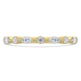Marquise Lab Created Diamond 3/4 Way Semi-Eternity Wedding Band Ring in Yellow Gold with Alternating Marquise and Round Diamonds (MVSXB1086-Y)