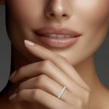 Round Lab Created Diamond 3/4 Way Shared Prong Semi-Eternity Wedding Band Ring in White Gold (MVSXB1087-W)