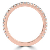 Baguette Lab Created Diamond 3/4 Way Shared Prong Semi-Eternity Wedding Band Ring in Rose Gold (MVSXB1089-R)