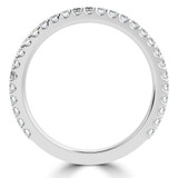 Baguette Lab Created Diamond 3/4 Way Shared Prong Semi-Eternity Wedding Band Ring in White Gold (MVSXB1089-W)