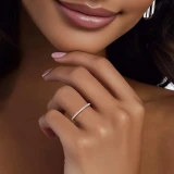 Round Lab Created Diamond 3/4 Way Semi-Eternity Wedding Band Ring in Rose Gold (MVSXB1090-R)
