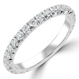 Round Diamond 3/4 Way Semi-Eternity Wedding Band Ring in White Gold (MVSXB1092-W)