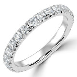 Round Diamond 3/4 Way Semi-Eternity Wedding Band Ring in White Gold (MVSXB1093-W)