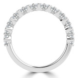Round Diamond Compass Set Shared Prong Semi-Eternity Wedding Band Ring in White Gold (MVSXB1095-W)