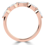 Round Diamond Five-stone Shared Prong Semi-Eternity Wedding Band Ring in Rose Gold (MVSXB1097-R)