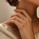 Round Lab Created Diamond Five-stone Shared Prong Semi-Eternity Wedding Band Ring in Rose Gold (MVSXB1097-R)