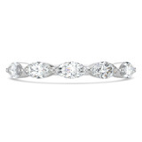 Round Diamond Five-stone Shared Prong Semi-Eternity Wedding Band Ring in White Gold (MVSXB1097-W)