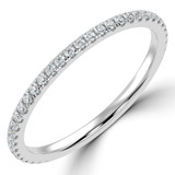 Round Diamond 3/4 Way Semi-Eternity Wedding Band Ring in White Gold (MVSXB1099-W)