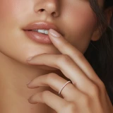 Round Lab Created Diamond Semi-Eternity Wedding Band Ring in Rose Gold (MVSXB1100-R)