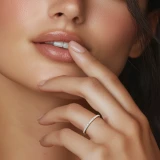 Round Lab Created Diamond Semi-Eternity Wedding Band Ring in White Gold (MVSXB1100-W)