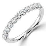 Round Diamond Semi-Eternity Wedding Band Ring in White Gold (MVSXB1101-W)