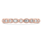 Marquise Diamond Bezel Set Vintage Semi-Eternity Wedding Band Ring in Rose Gold (MVSXB1106-R)