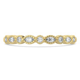 Marquise Diamond Bezel Set Vintage Semi-Eternity Wedding Band Ring in Yellow Gold (MVSXB1106-Y)