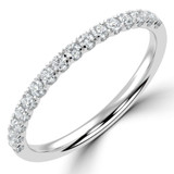 Round Diamond Semi-Eternity Wedding Band Ring in White Gold (MVSXB1107-W)