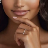 Round Lab Created Diamond Semi-Eternity Wedding Band Ring in White Gold (MVSXB1107-W)