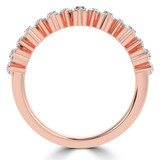 Baguette Diamond Semi-Eternity Wedding Band Ring in Rose Gold with Alternating Baguette and Round Diamonds (MVSXB1110-R)