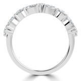 Marquise Diamond Semi-Eternity Wedding Band Ring in White Gold with Alternating Marquise and Round Diamonds (MVSXB1111-W)