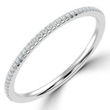 Round Diamond Semi-Eternity Wedding Band Ring in White Gold (MVSXB1112-W)