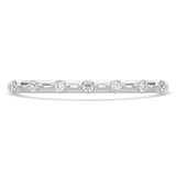 Round Diamond Spaced set Semi-Eternity Wedding Band Ring in White Gold (MVSXB1113-W)
