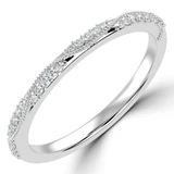Round Diamond Twisted Semi-Eternity Wedding Band Ring in White Gold (MVSXB1114-W)