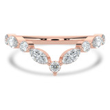 Marquise Diamond Tiara Semi-Eternity Wedding Band Ring in Rose Gold with Alternating Marquise and Round Diamonds (MVSXB1115-R)