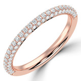Round Diamond Three-row Dome Pave Semi-Eternity Wedding Band Ring in Rose Gold (MVSXB1117-R)