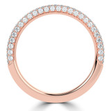 Round Diamond Three-row Dome Pave Semi-Eternity Wedding Band Ring in Rose Gold (MVSXB1117-R)