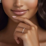 Round Lab Created Diamond Three-row Dome Pave Semi-Eternity Wedding Band Ring in Rose Gold (MVSXB1117-R)