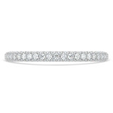 Round Diamond Three-row Dome Pave Semi-Eternity Wedding Band Ring in White Gold (MVSXB1117-W)