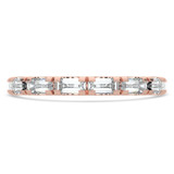 Baguette Diamond 3/4 Way East-West Set Semi-Eternity Wedding Band Ring in Rose Gold (MVSXB1121-R)