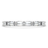 Baguette Diamond 3/4 Way East-West Set Semi-Eternity Wedding Band Ring in White Gold (MVSXB1121-W)