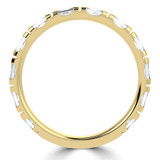 Baguette Diamond 3/4 Way East-West Set Semi-Eternity Wedding Band Ring in Yellow Gold (MVSXB1121-Y)