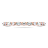 Marquise Diamond Shared Prong Semi-Eternity Wedding Band Ring in Rose Gold Alternating Marquise & Round Set Diamonds (MVSXB1123-R)