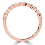 Marquise Diamond Shared Prong Semi-Eternity Wedding Band Ring in Rose Gold Alternating Marquise & Round Set Diamonds (MVSXB1124-R)
